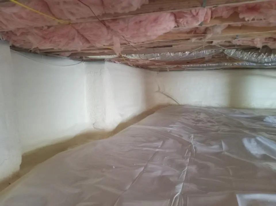 Crawl space encapsulation with closed-cell spray foam for Roof Leak Repair in Gold River